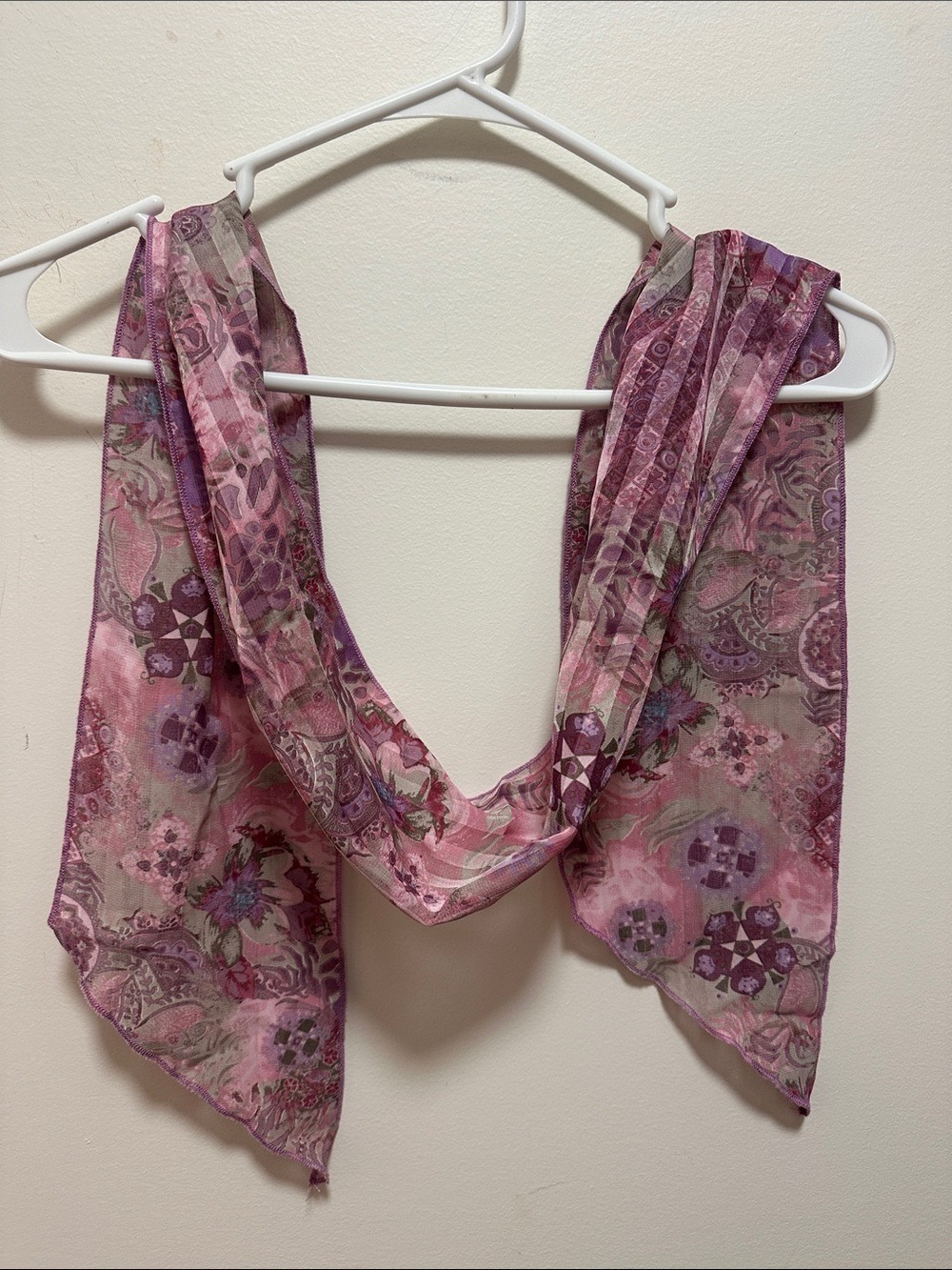Pink Floral Lightweight Scarf - Women's Accessory